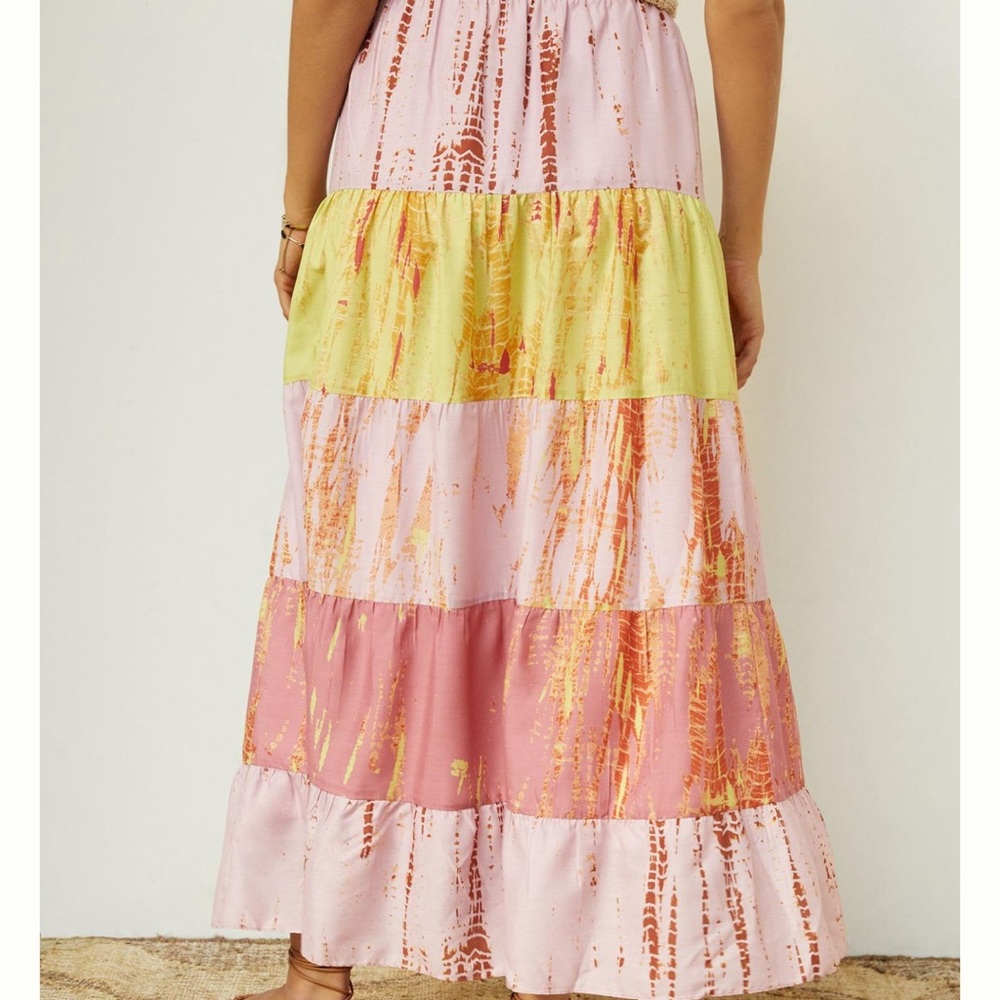 Anthropologie Tiered Tie-Dye Maxi Skirt Kavita Bhartia - Picture 2 of 7